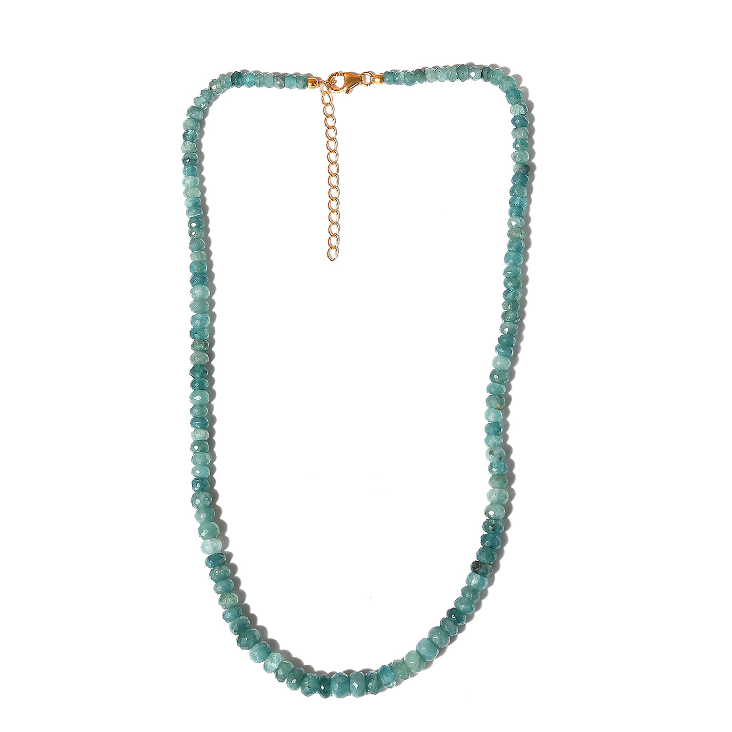 Grandidierite Beaded Necklace 18-20 Inches in Vermeil Yellow Gold Over Sterling Silver 115.00 ctw