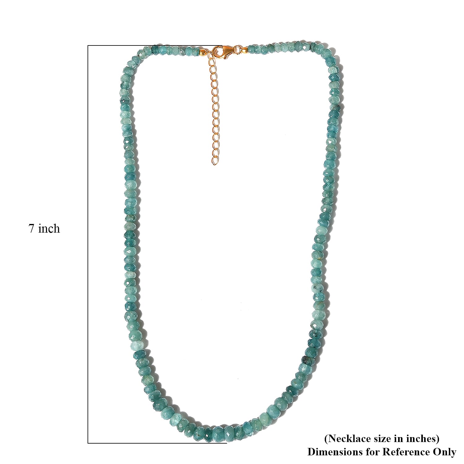 Grandidierite Beaded Necklace 18-20 Inches in Vermeil Yellow Gold Over Sterling Silver 115.00 ctw