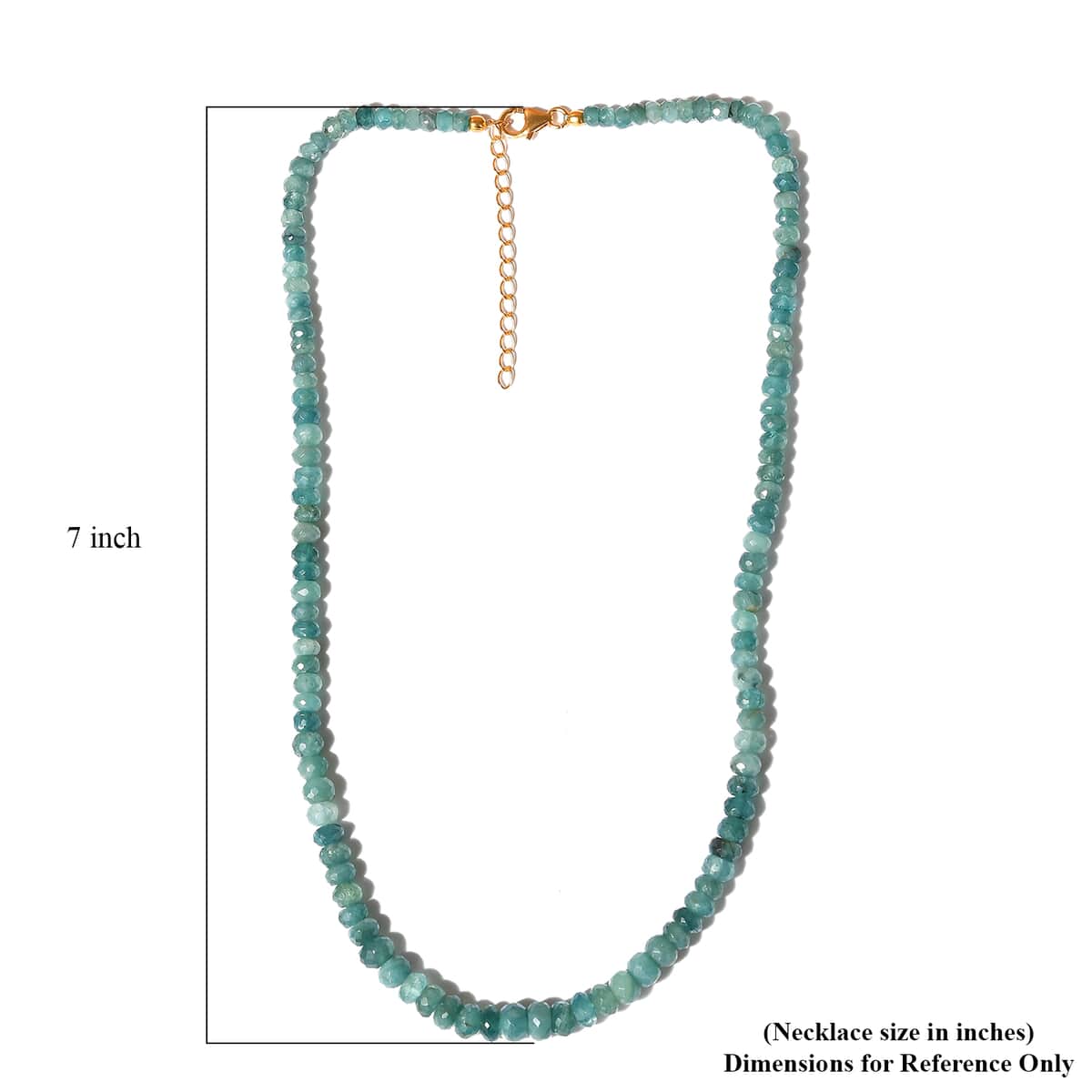 Grandidierite Beaded Necklace 18-20 Inches in Vermeil Yellow Gold Over Sterling Silver 115.00 ctw image number 5