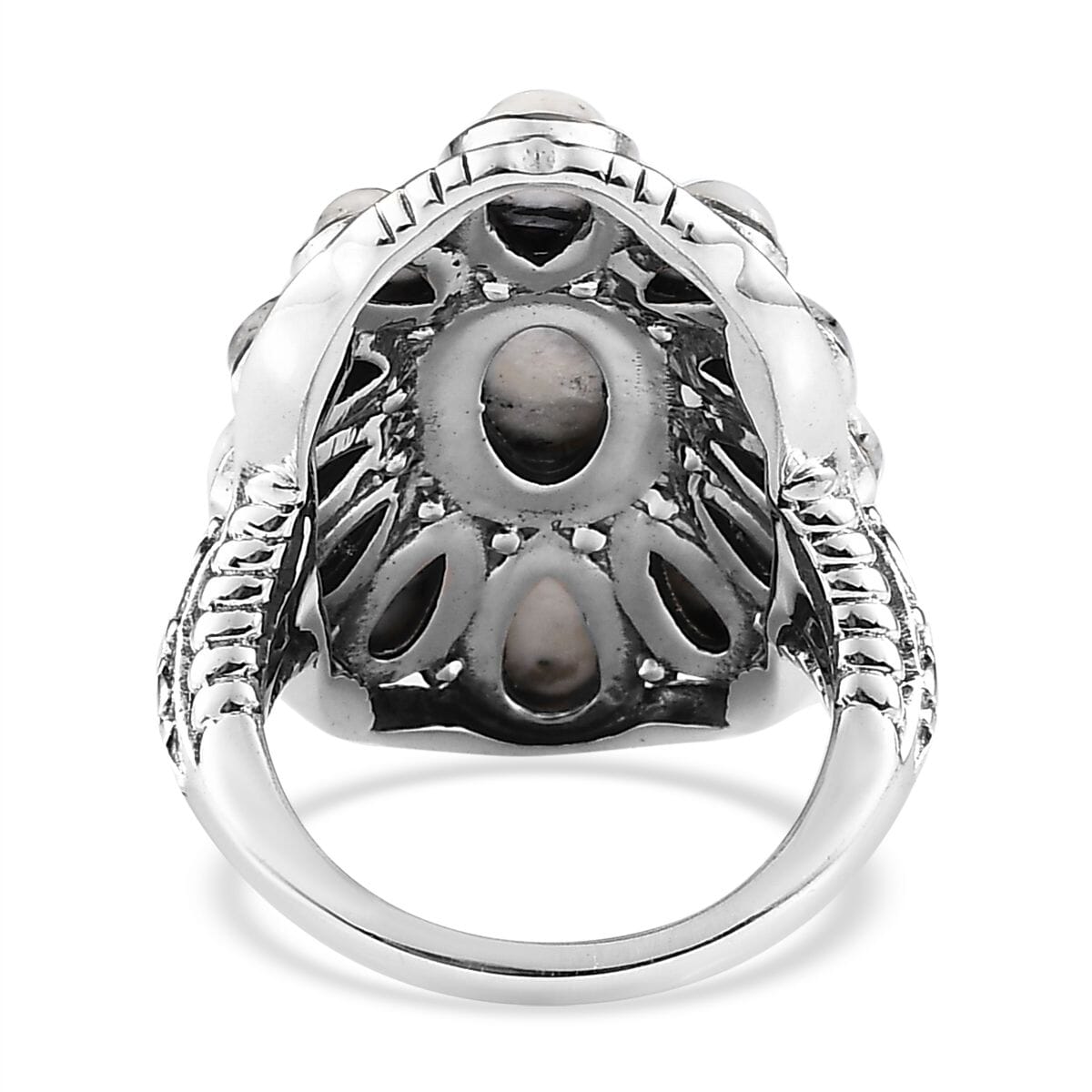 D'Joy Artisan Crafted White Buffalo 5.50 ctw Ring in Sterling Silver (Size 7.0) image number 4