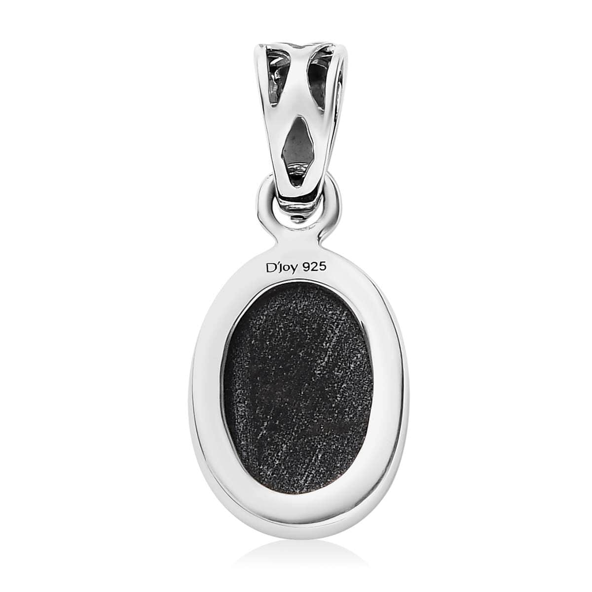 Mexican Velvet Obsidian 5.50 ctw Solitaire Pendant in Sterling Silver  image number 6