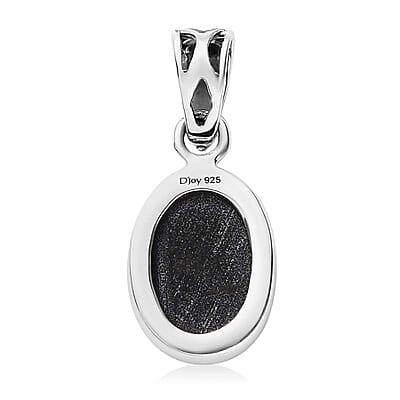 Mexican Velvet Obsidian 5.50 ctw Solitaire Pendant without Chain in Sterling Silver