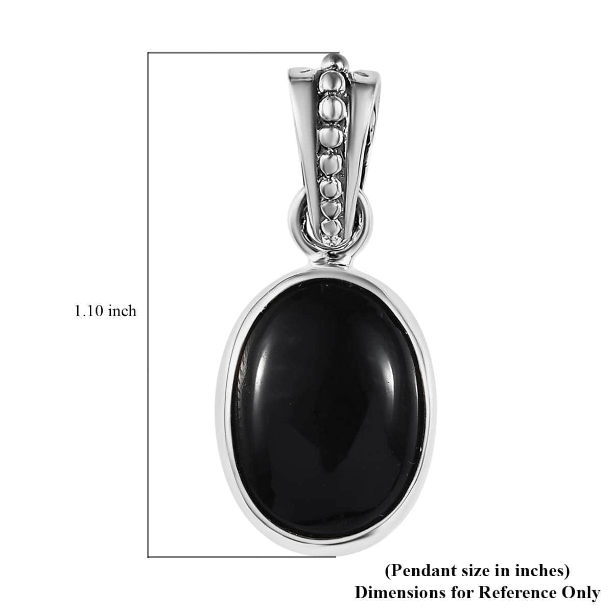 Mexican Velvet Obsidian 5.50 ctw Solitaire Pendant in Sterling Silver  image number 7