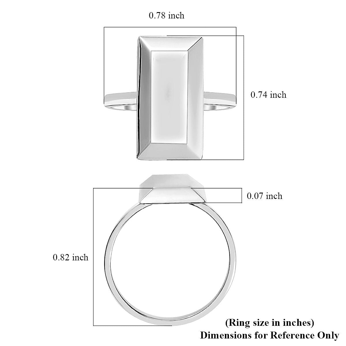 Bar Ring in Sterling Silver (Size 7.0) 2.65 Grams