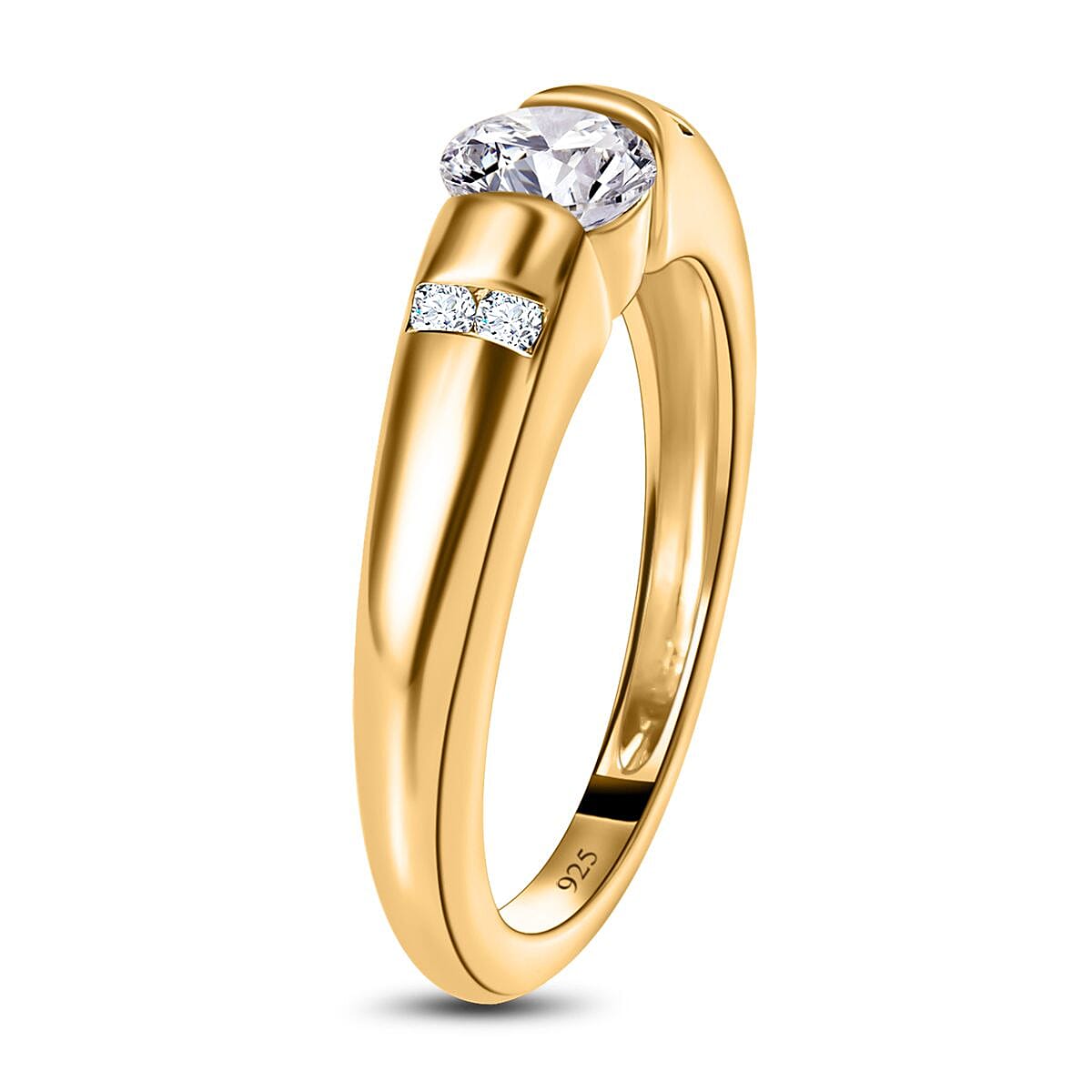 Moissanite 0.50 ctw Ring in 14K YG Over Sterling Silver (Size 11.5)