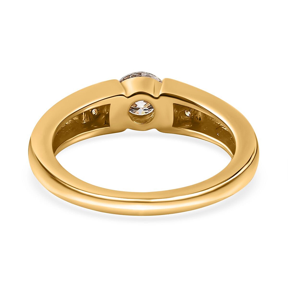 Moissanite 0.50 ctw Ring in 14K YG Over Sterling Silver (Size 11.5)