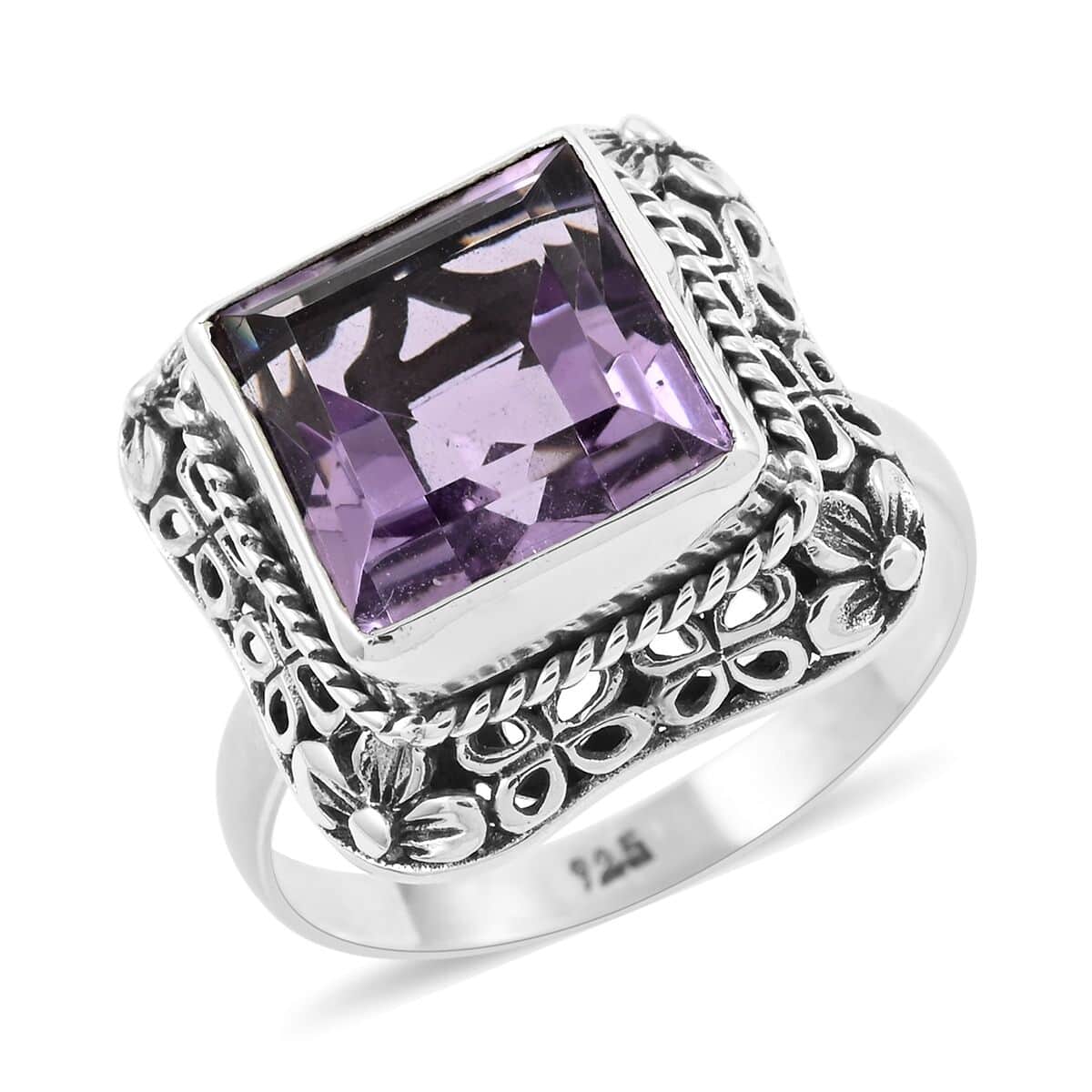 Bali Legacy Rose De France Amethyst Ring in Sterling Silver (Size 9.5) 5.10 ctw image number 0