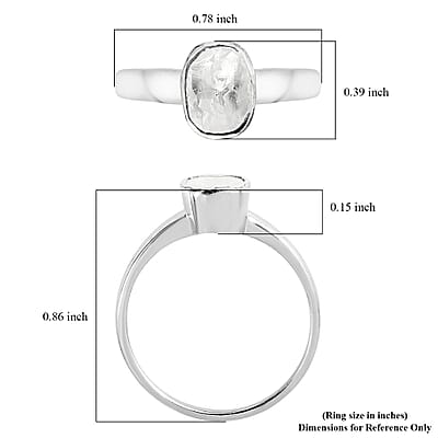 Polki Diamond Solitaire Ring in Platinum Over Sterling Silver (Size 8.0) 0.25 ctw