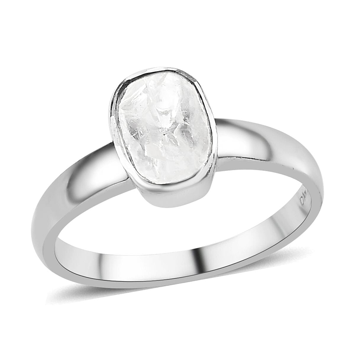 Polki Diamond Solitaire Ring in Platinum Over Sterling Silver (Size 9.0) 0.25 ctw image number 0