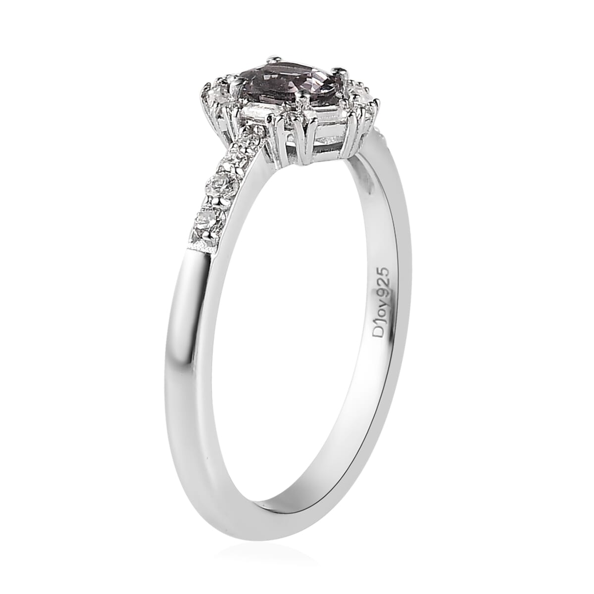 Tanzanian Platinum Spinel and Moissanite Ring in Platinum Over Sterling Silver 0.75 ctw image number 3