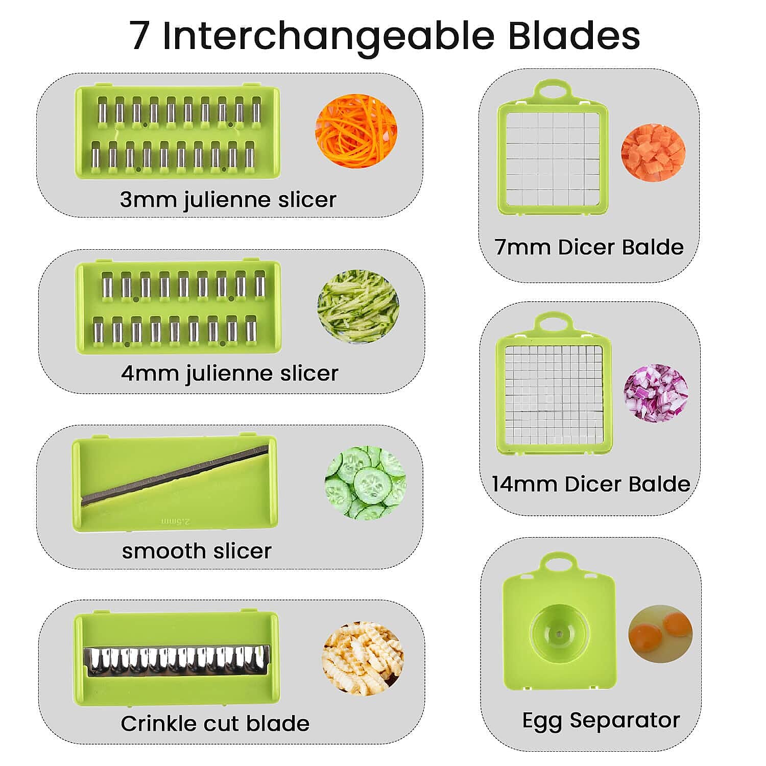 Vegetable Chopper Cutter Dicer Multifunctional 10-in-1 Food Veggie Slicer With Container, 4 Interchangeable Blades, 2 Cutter Dicer, Drain Strainer, Cleaning Brush, Blades Storage Box