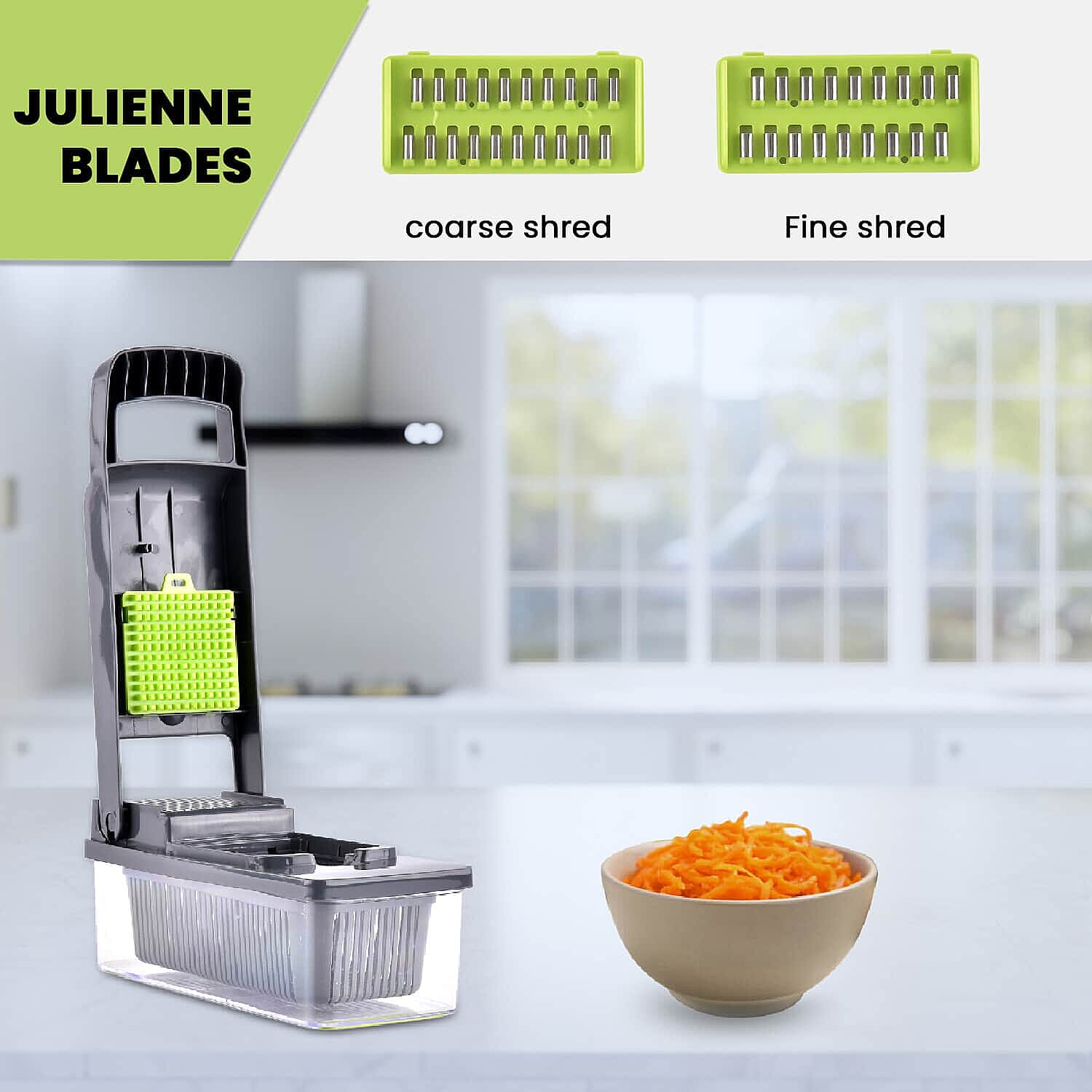 Vegetable Chopper Cutter Dicer Multifunctional 10-in-1 Food Veggie Slicer With Container, 4 Interchangeable Blades, 2 Cutter Dicer, Drain Strainer, Cleaning Brush, Blades Storage Box