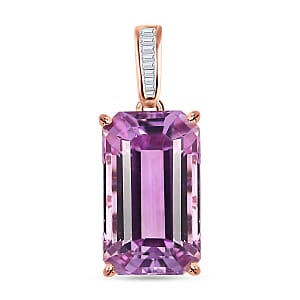 Luxoro AAA Patroke Kunzite 9.05 ctw and G-H SI Diamond Pendant in 14K Rose Gold