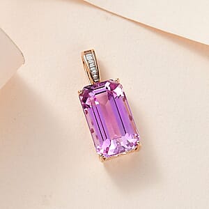 Luxoro AAA Patroke Kunzite 9.05 ctw and G-H SI Diamond Pendant in 14K Rose Gold