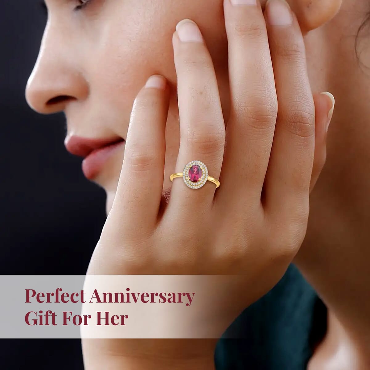 Certified & Appraised Iliana AAA Ouro Fino Rubellite and G-H SI Diamond 1.70 ctw Ring in 18K Yellow Gold (Size 8.0) image number 4
