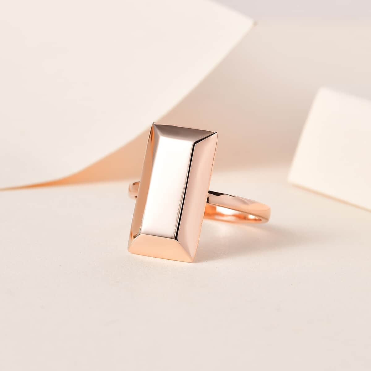 Bar Ring in 14K Rose Gold Over Sterling Silver (Size 5.0) 2.65 Grams image number 1