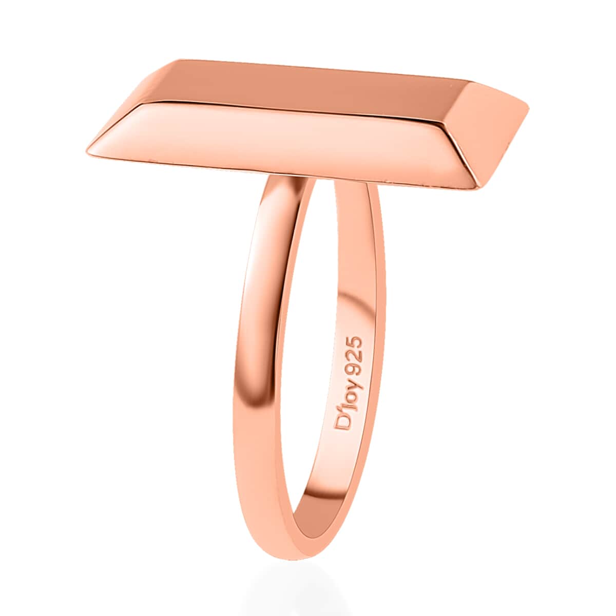 Bar Ring in 14K Rose Gold Over Sterling Silver (Size 5.0) 2.65 Grams image number 3