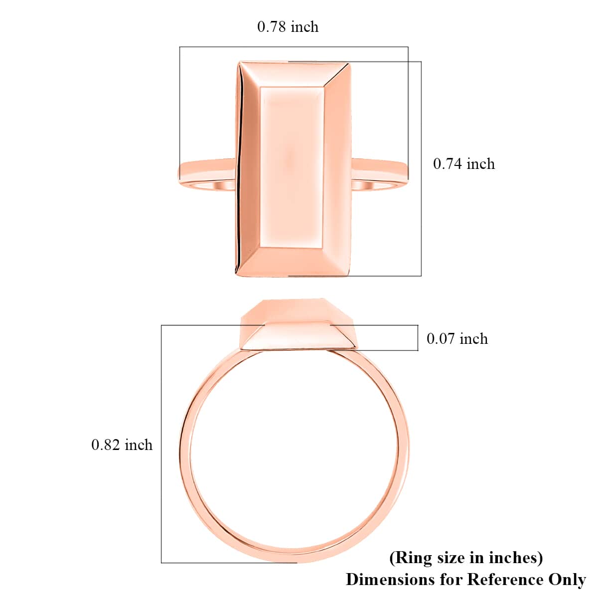 Bar Ring in 14K Rose Gold Over Sterling Silver (Size 5.0) 2.65 Grams image number 5