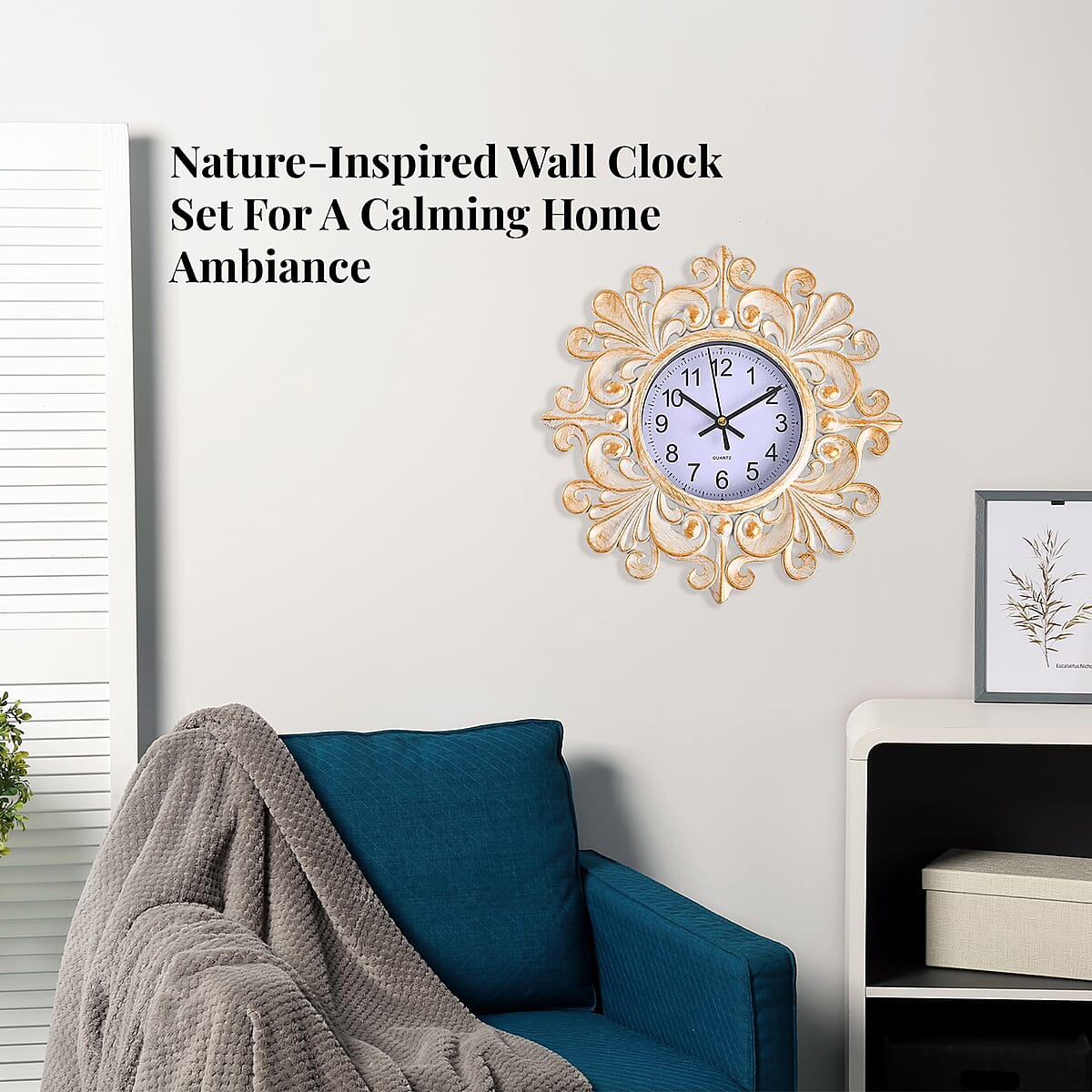 3-piece Set Floral Inspired Wall clock (1xAA Battery Not Included) image number 1
