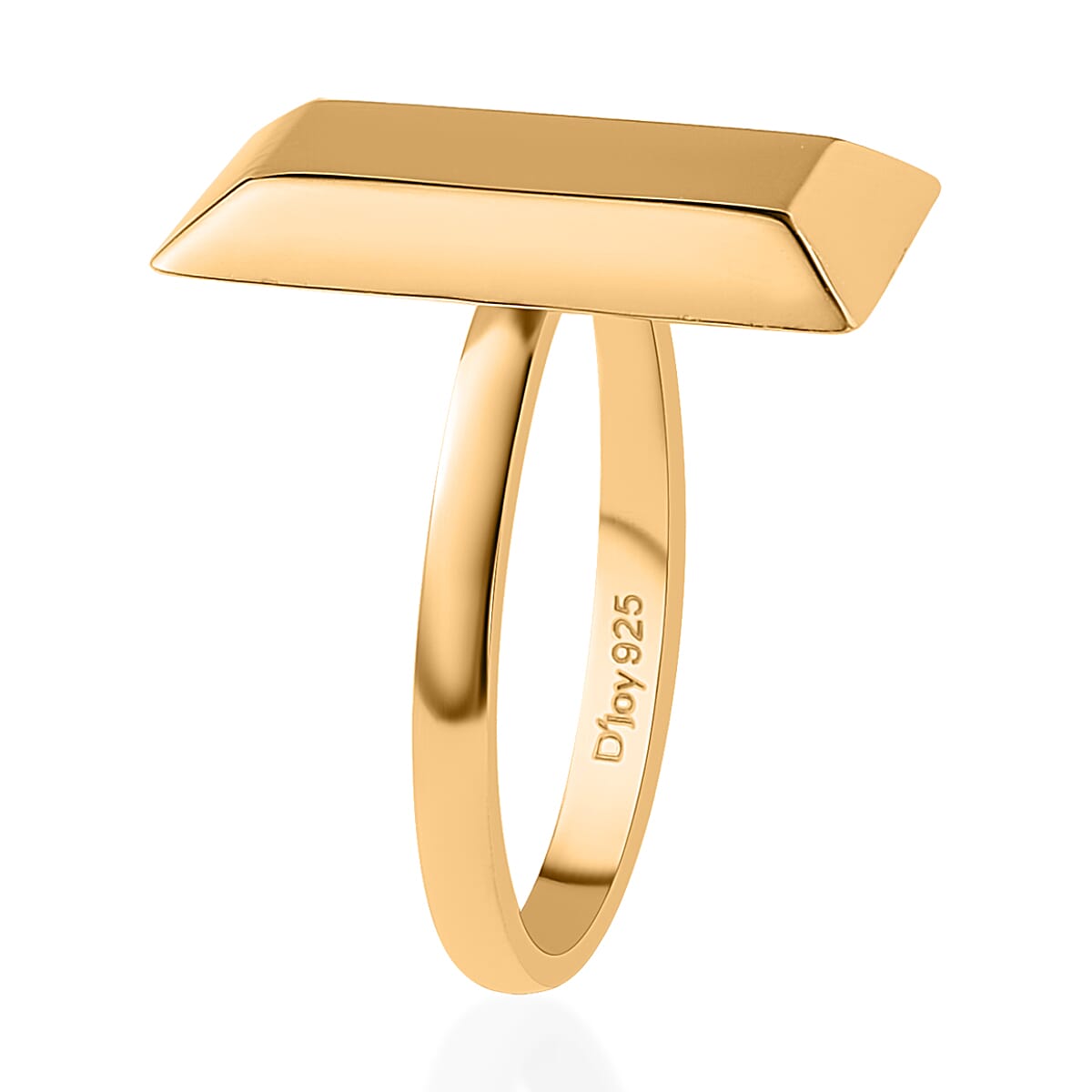 14K Yellow Gold Over Sterling Silver Bar Ring (Size 10.0) 2.65 Grams image number 3