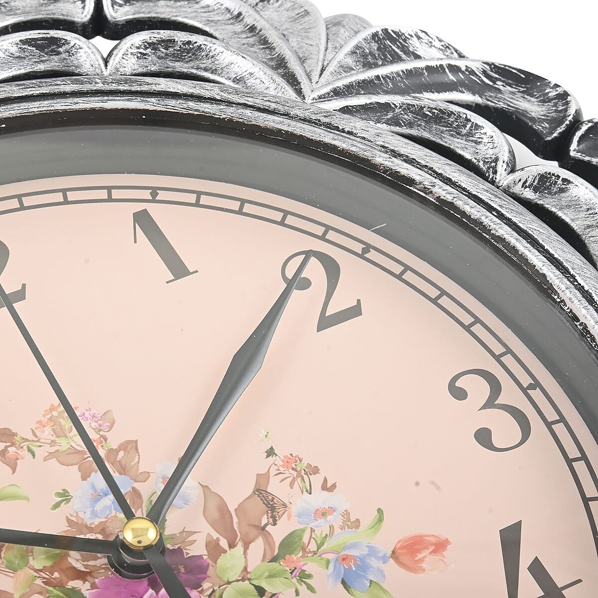 Set of 2 Bronze and Champagne Color Grass Inspired Wall Clock (1xAA Battery Not Included) image number 4