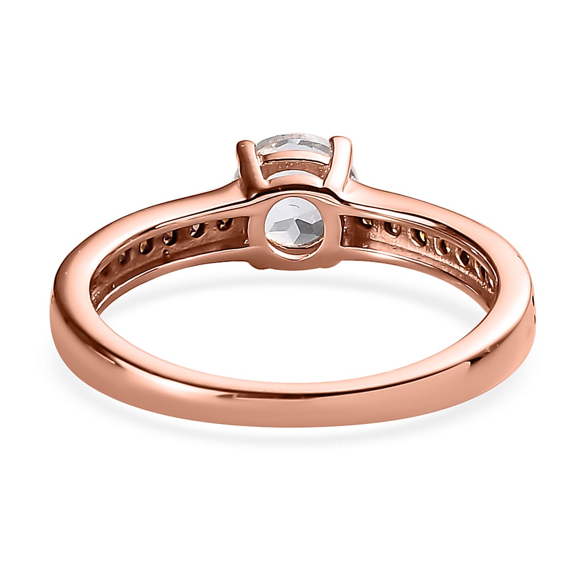 Premium Espirito Santo Aquamarine and Brown Zircon Ring in Vermeil Rose Gold Over Sterling Silver 0.70 ctw image number 4