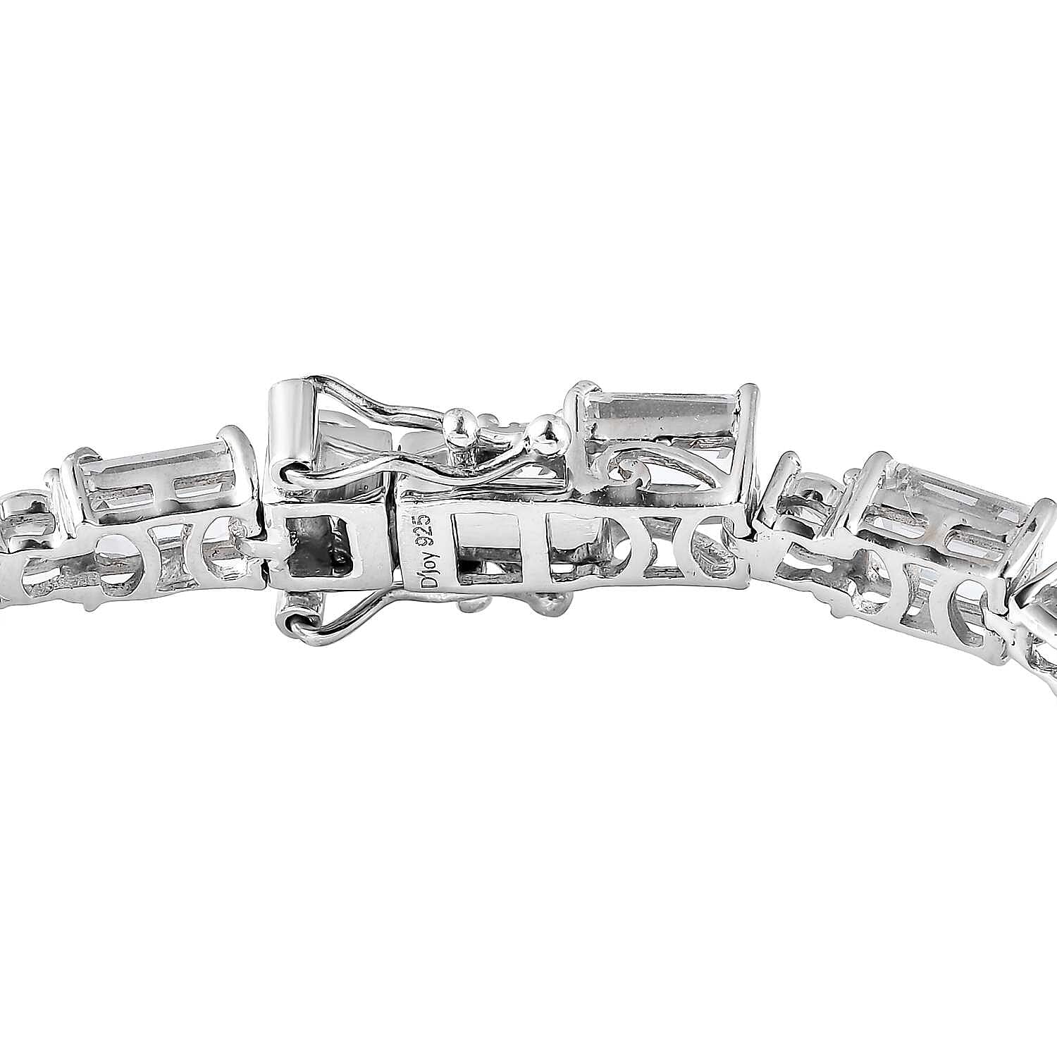 Premium Mangoro Aquamarine and White Zircon Bracelet in Platinum Over Sterling Silver (7.25 In) 14.65 ctw