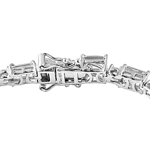 Premium Mangoro Aquamarine and White Zircon Bracelet in Platinum Over Sterling Silver (7.25 In) 14.65 ctw