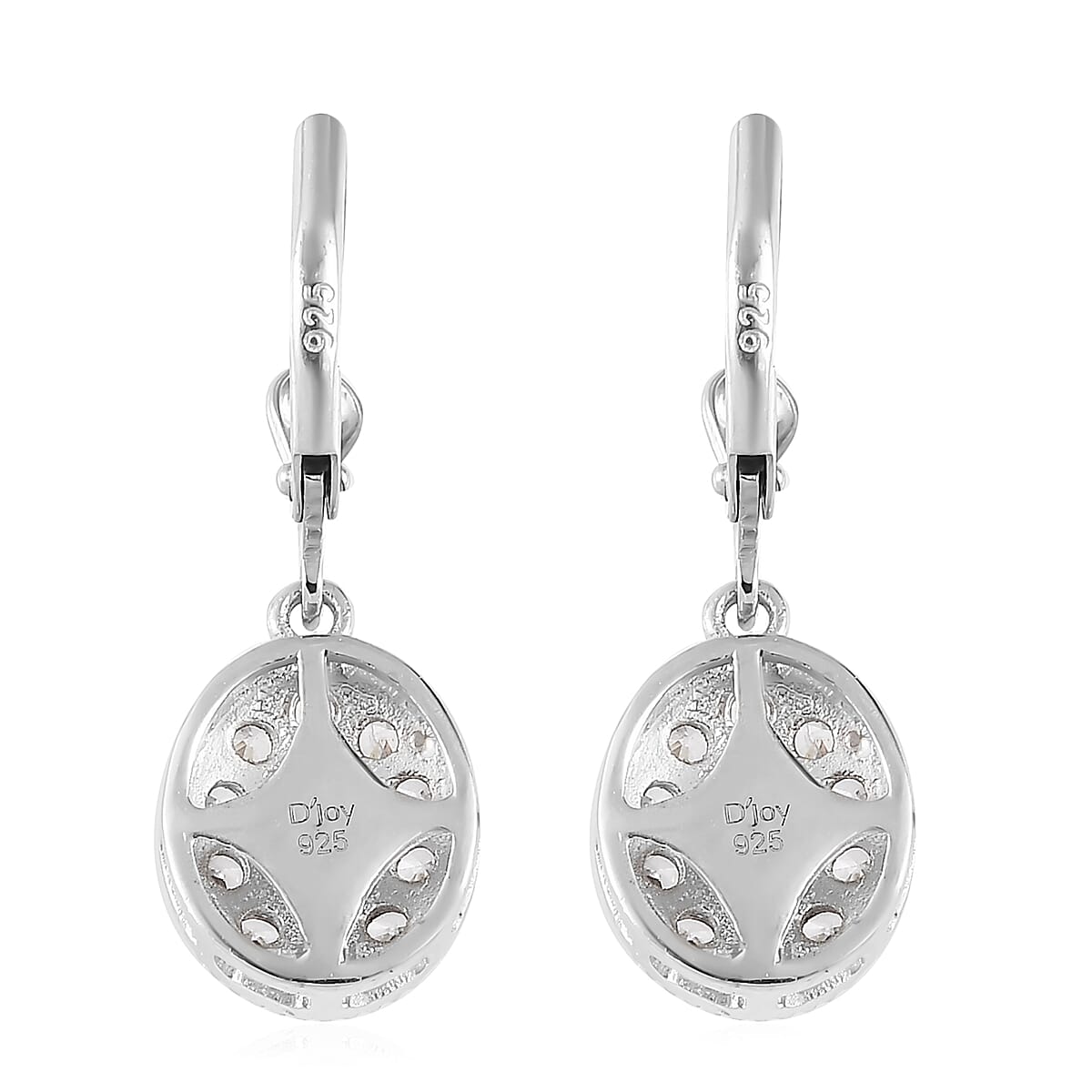 Premium Mangoro Aquamarine and White Zircon Halo Earrings in Platinum Over Sterling Silver 1.85 ctw