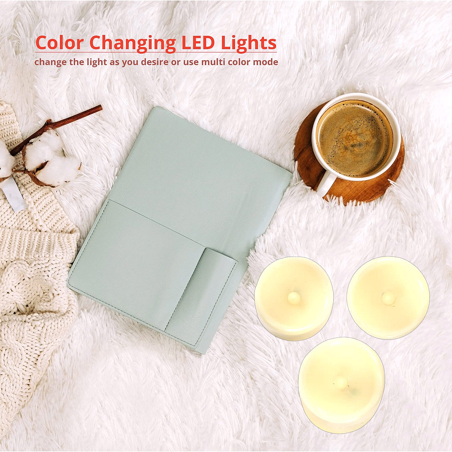 Set of 3 RGB Color Change Candle Lights with Remote Control (3xAAA Battery Not Included)