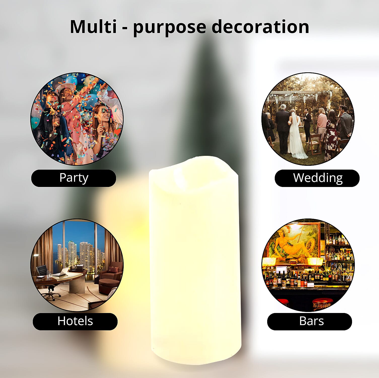 Set of 3 RGB Color Change Candle Lights with Remote Control (3xAAA Battery Not Included)
