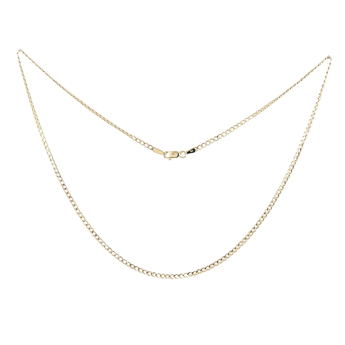 14K Yellow Gold 2.2mm Curb Necklace 16 Inches image number 1