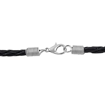 Brown Shell Dolphin Carving and Black Suede String Necklace 26 Inches