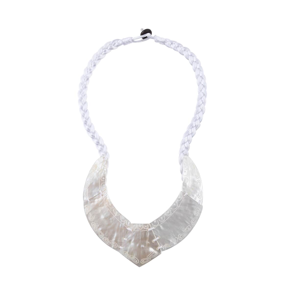 Mother of Pearl Bead Necklace For Women| Creme String Beaded Necklace (18 Inches) image number 0