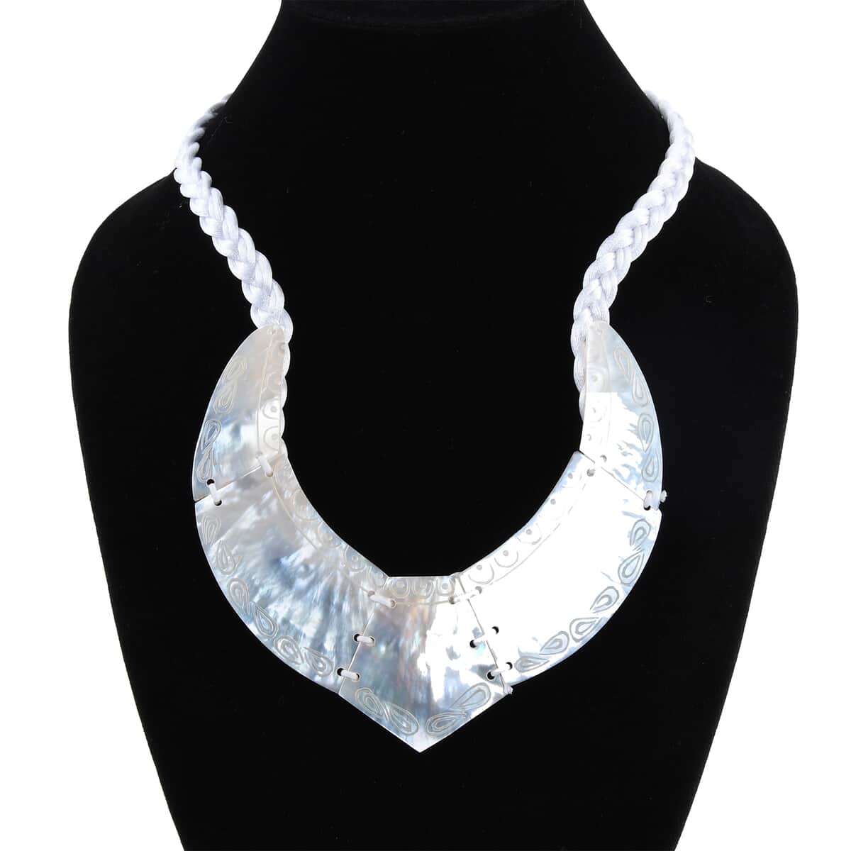 Mother of Pearl Bead Necklace For Women| Creme String Beaded Necklace (18 Inches) image number 2