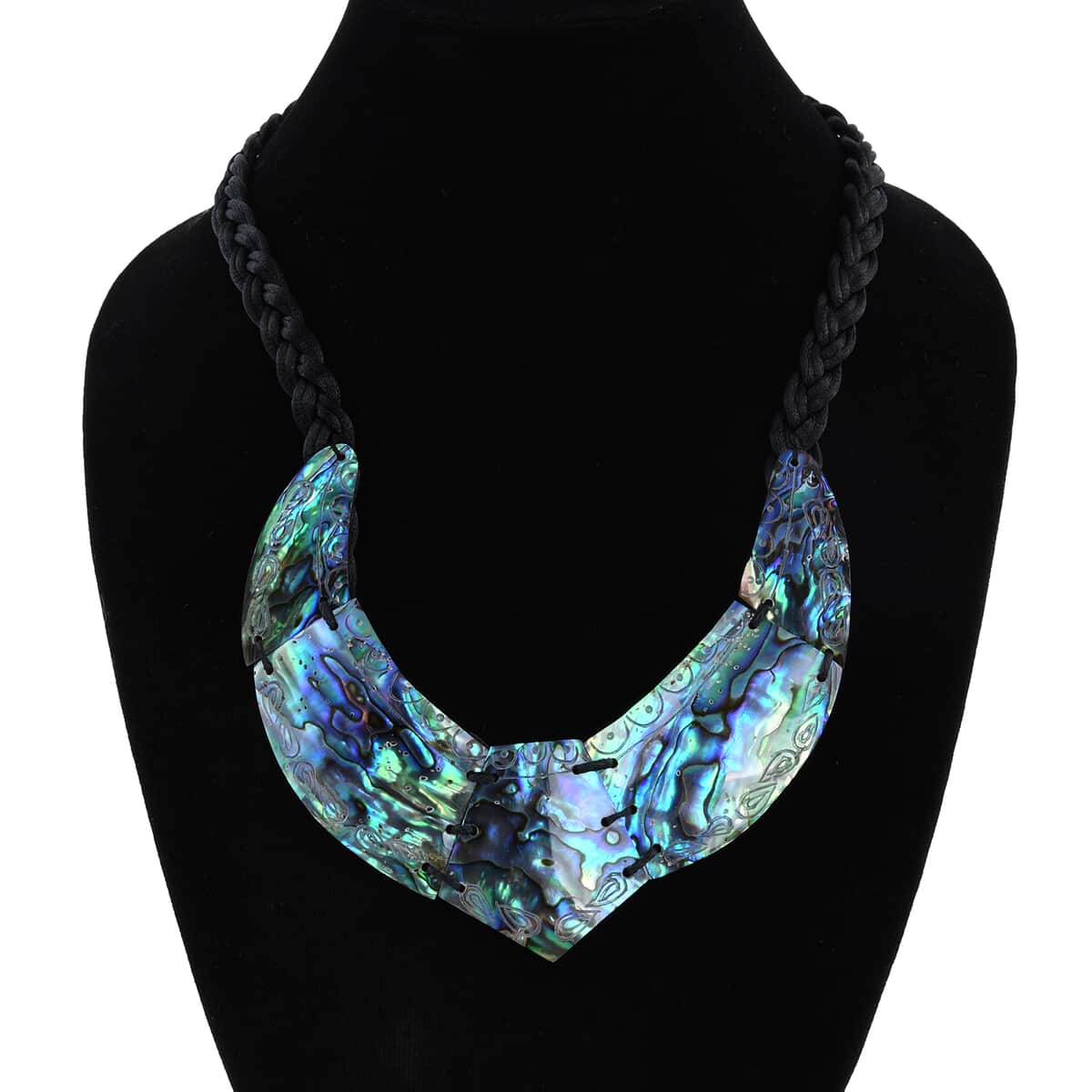 Abalone and Creme String Beaded Necklace 18 Inches image number 2