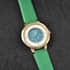 GENOA Austrian Crystal Miyota Japanese Movement MOP Dial Watch with Green Faux Leather Strap image number 1