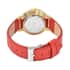 VALENTINE'S SPECIAL GENOA Austrian Crystal Miyota Japanese Movement Watch with Simulated Opal Dial and Red Vegan Leather Strap image number 5