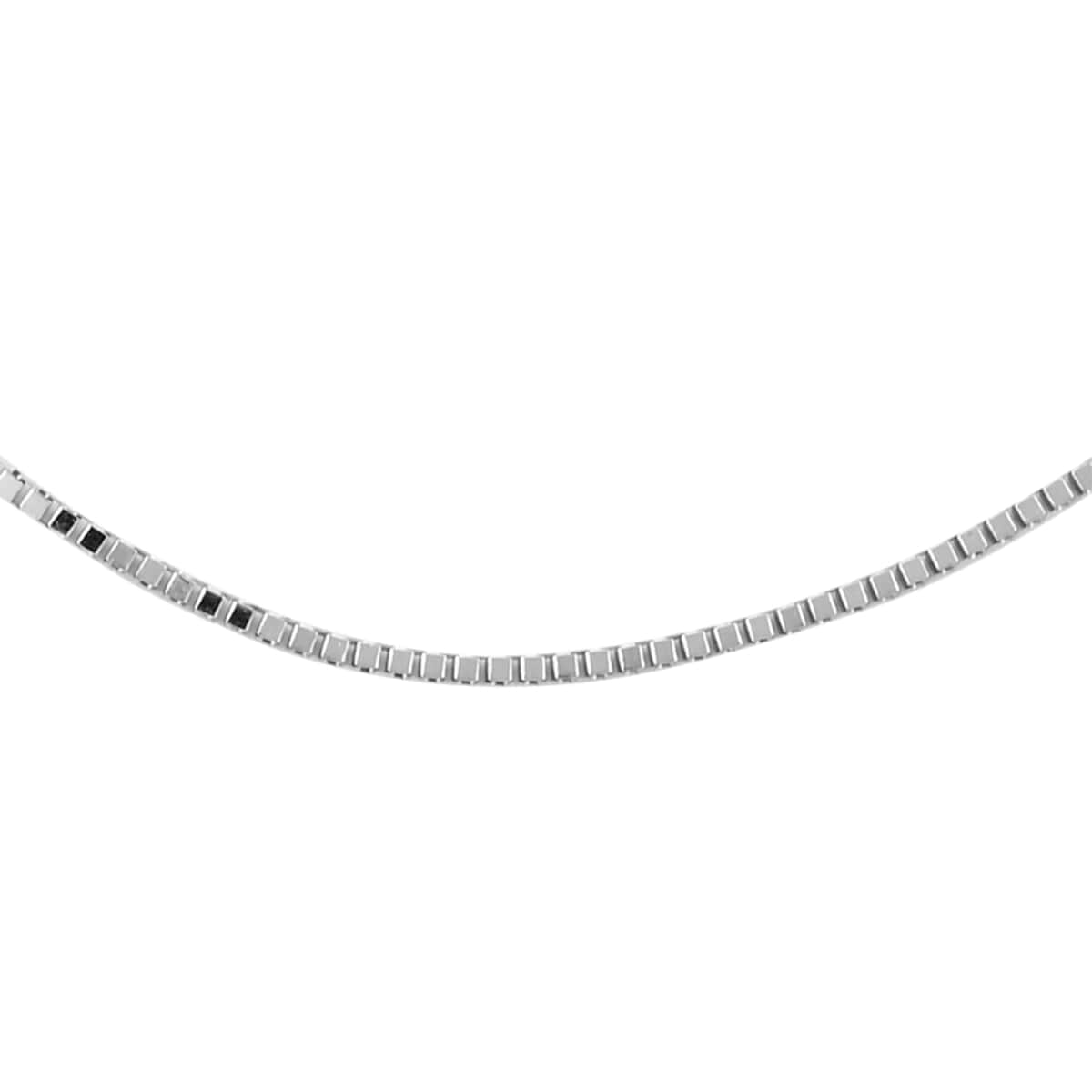 10K White Gold 0.50mm Diamond-Cut Box Pendant Chain 18 Inches image number 0