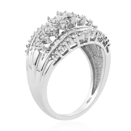 NY Closeout 10K White Gold G-H I2 Diamond Ring (Size 7.0) 5.30 Grams 1.00 ctw image number 2