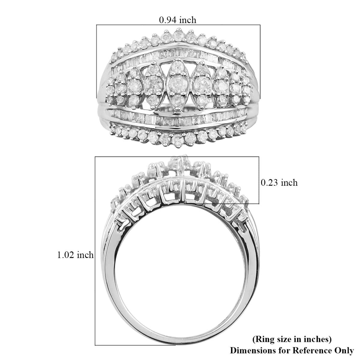 NY Closeout 10K White Gold Diamond (G-H, I2) Ring (5.30 g) 1.00 ctw image number 4