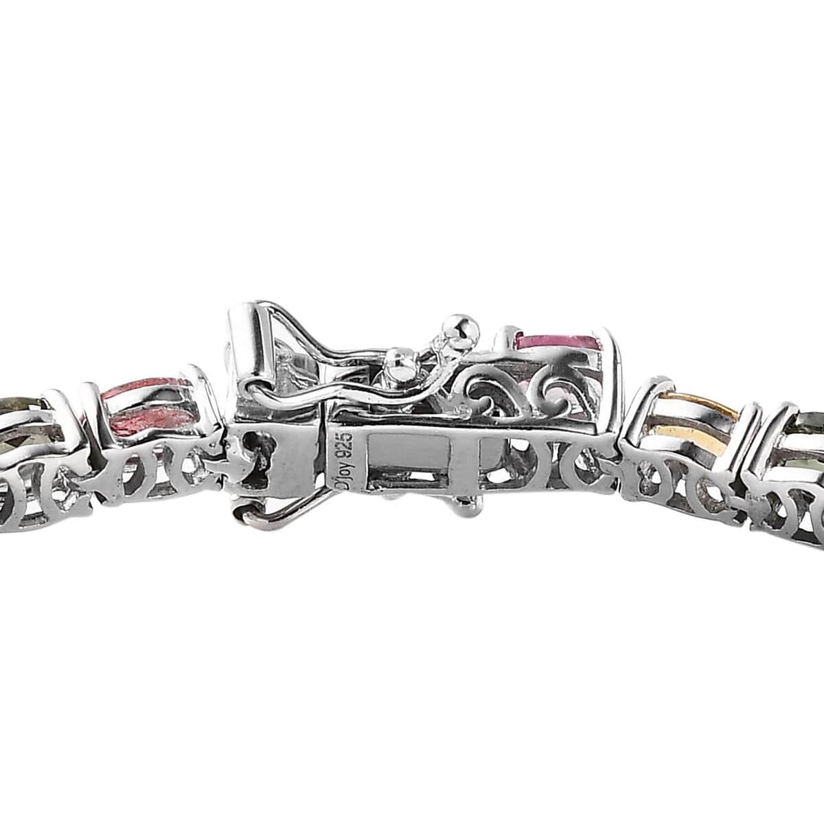 Multi-Tourmaline Tennis Bracelet in Platinum Over Sterling Silver (8.00 In) 11.70 ctw image number 3