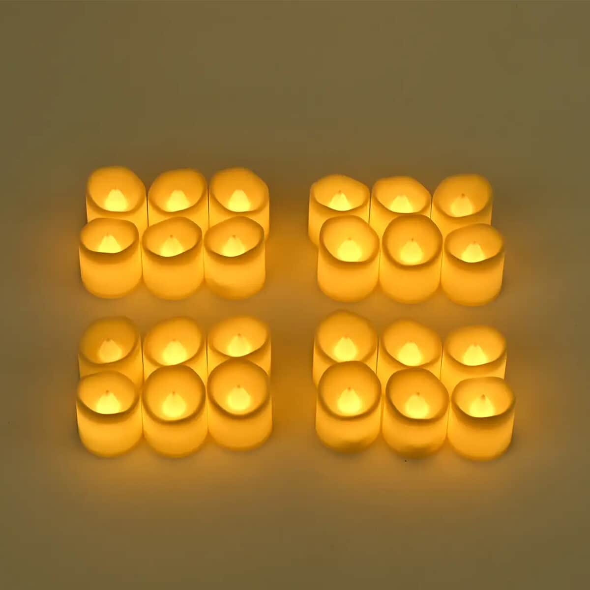 Set of 24pcs Ivory Candle with Warm Lights (1.45"x1.6") image number 0