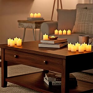 Ankur Treasure Chest Livmore Set of 24 pcs Ivory Candle with Warm Lights