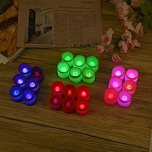 Ankur Treasure Chest Livmore Set of 24pcs Multi Color Candle with RGB Lights