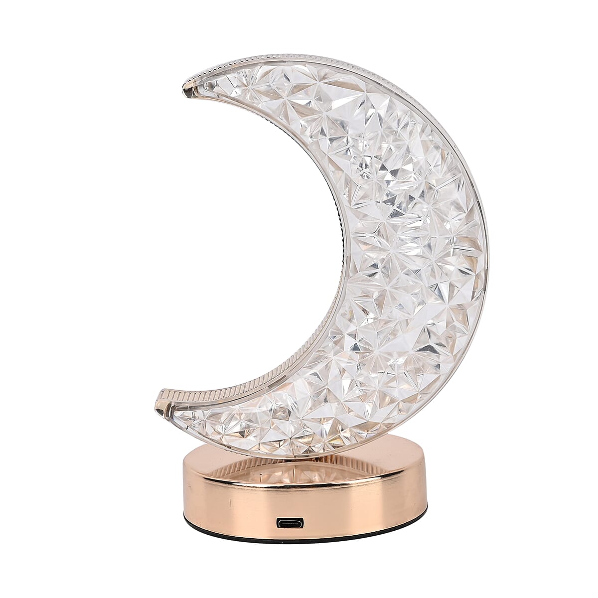 Livmore Touch Controlled Moon-shaped Crystal Table Lamp image number 3