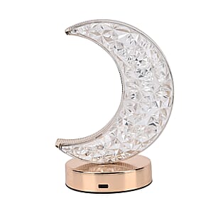 Livmore Touch Controlled Moon-shaped Crystal Table Lamp