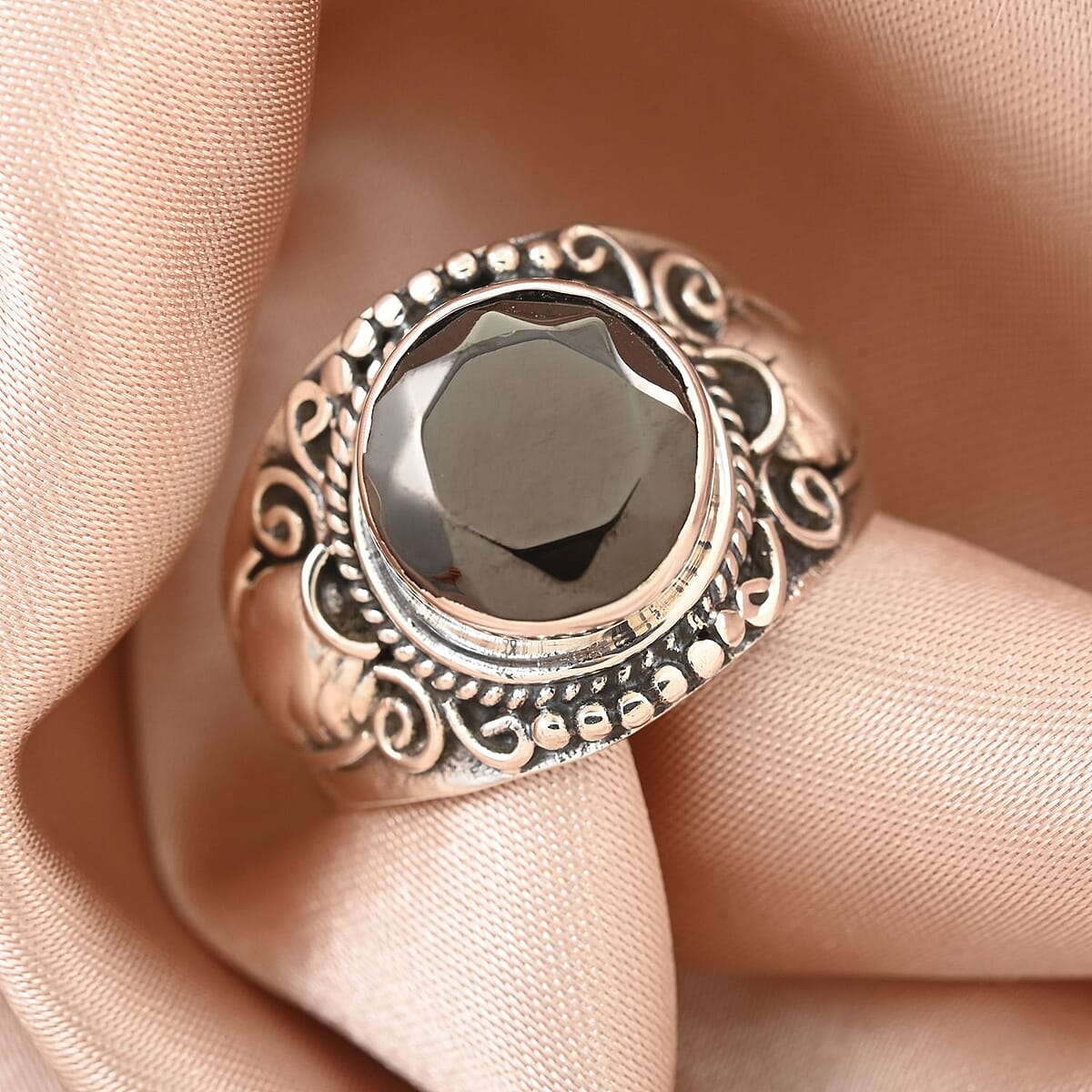 Bali Legacy Shungite Solitaire Ring in Sterling Silver (Size 9.5) 1.75 ctw image number 1