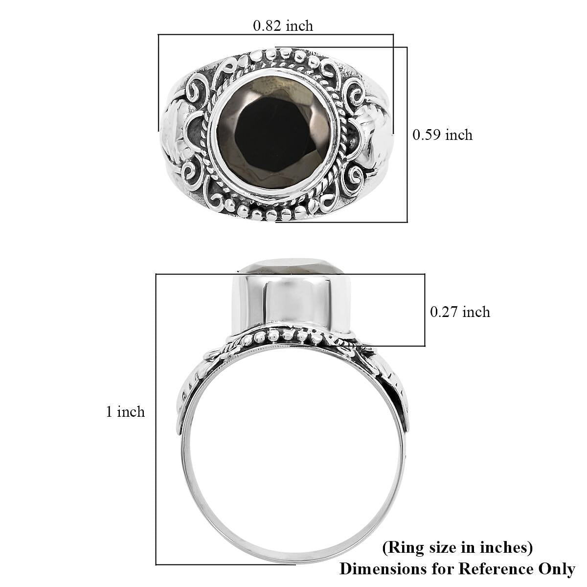 Bali Legacy Shungite Solitaire Ring in Sterling Silver (Size 9.5) 1.75 ctw image number 4