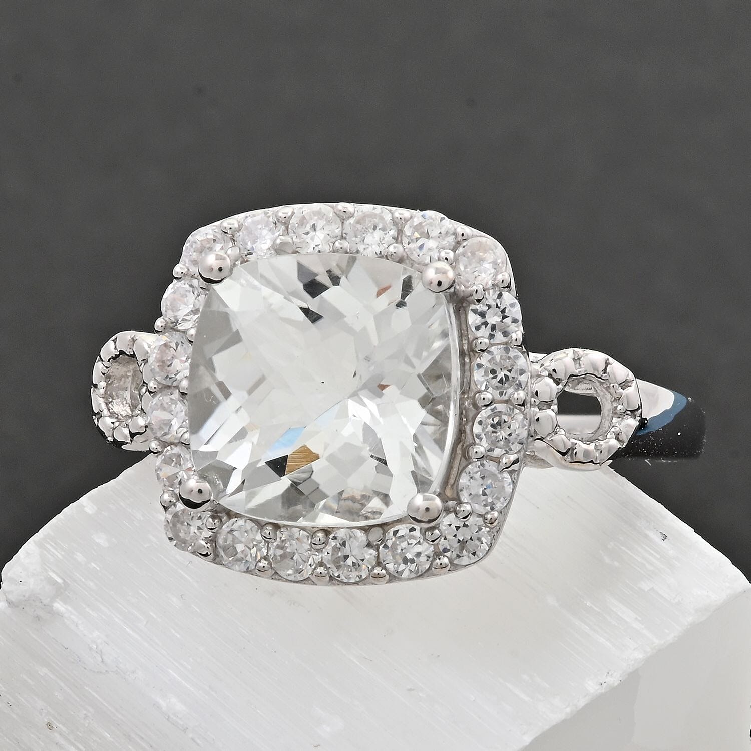 Simulated Prasiolite Ring in Sterling Silver (Size 10.0) 6.00 ctw
